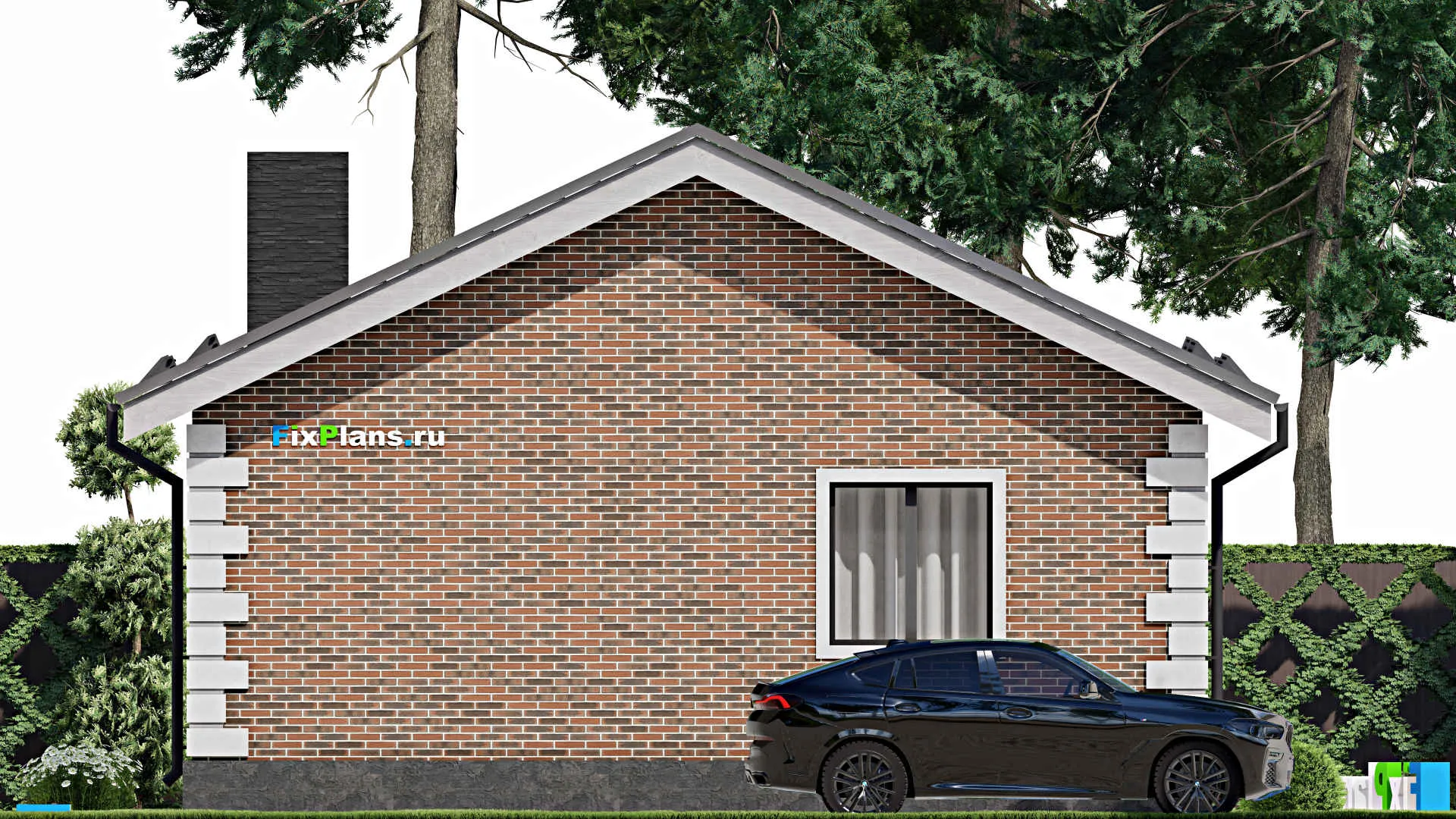 F-5147 - Проект одноэтажного дома 9 на 14, площадью 100 м² с 3 спальнями