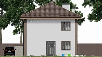 Проект двухэтажного дома 10 на 13, площадью 170 м² с балконом и 5 спальнями — фасад 6