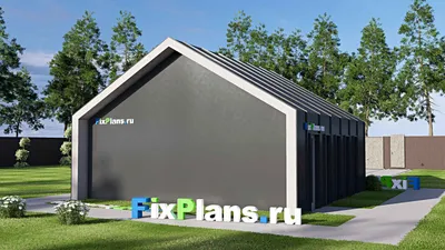 Проект гаража 8 на 8, площадью 50 м² на 2 машиноместа (F-21032) — фасад 2