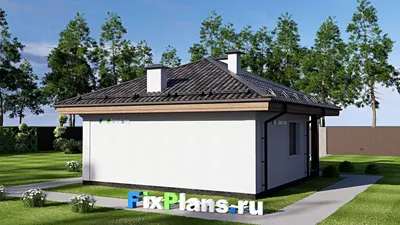 Проект бани 8 на 9, площадью 50 м² с терассой, санузлом и спальней — фасад 2