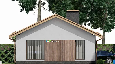 Проект одноэтажного дома 11 на 18, площадью 140 м² с 3 спальнями — фасад 4