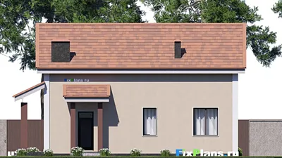 Проект дома с мансардой 12 на 14, площадью 160 м² с 5 спальнями — фасад 6
