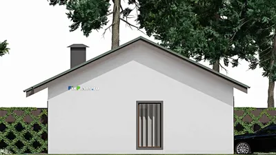 Проект одноэтажного дома 13 на 21, площадью 190 м² с террасой, баней и 3 спальнями — фасад 4