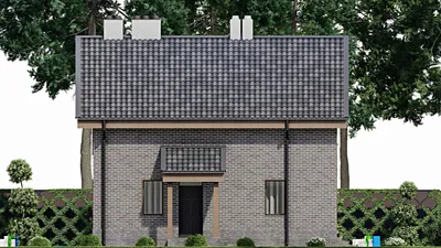 Проект дома с мансардой 10 на 11, площадью 160 м² с террасой, балконом и 3 спальнями — фасад 4