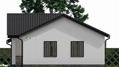 Проект одноэтажного дома 12 на 15, площадью 130 м² с террасой и 3 спальнями — фасад 5
