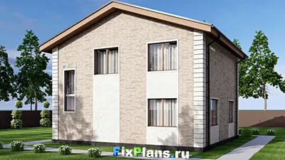Проект двухэтажного дома 12 на 14, площадью 190 м² с 3 спальнями — фасад 2