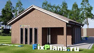 Проект гаража 8 на 9, площадью 60 м² на 2 машиноместа (F-21095) — фасад 2