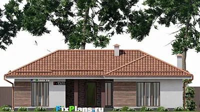 Проект бани 10 на 14, площадью 90 м² с санузлом — фасад 3
