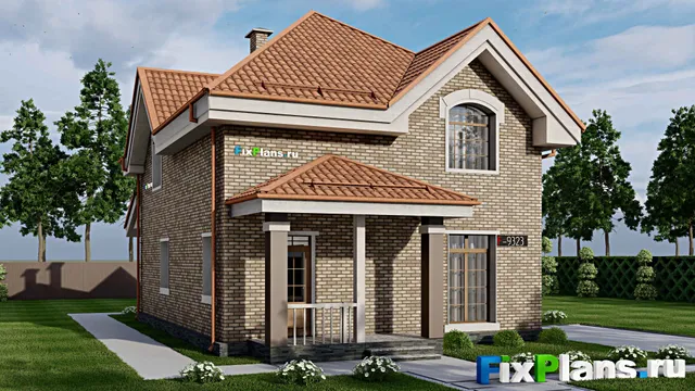 Проект дома с мансардой 9 на 16, площадью 170 м² с 2 спальнями