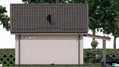 Проект дома с мансардой 9 на 12, площадью 140 м² с террасой, балконом и 3 спальнями — фасад 4