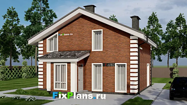 Проект дома с мансардой 10 на 10, площадью 140 м² с 4 спальнями