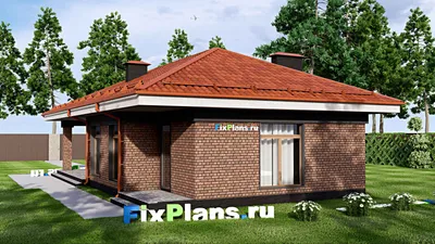 Проект бани 8 на 15, площадью 100 м² с терассой, 2 санузлами и спальней — фасад 2