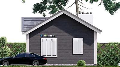 Проект бани 7 на 8, площадью 40 м² с комнатой отдыха и санузлом — фасад 5