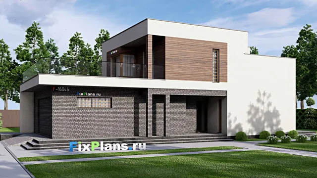 Проект двухэтажного дома 11 на 24, площадью 280 м² с террасой, балконом, гаражом на 2 машины и 3 спальнями