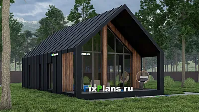 Проект дома с мансардой 9 на 12, площадью 140 м² с террасой и 3 спальнями — фасад 2