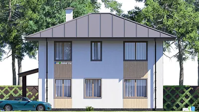 Проект двухэтажного дома 10 на 13, площадью 170 м² с 5 спальнями — фасад 5