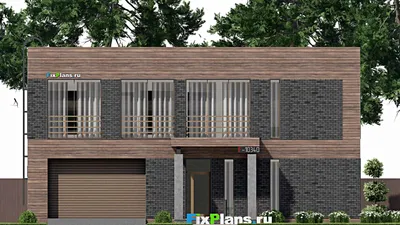 Проект двухэтажного дома 16 на 18, площадью 280 м² с 4 спальнями — фасад 3