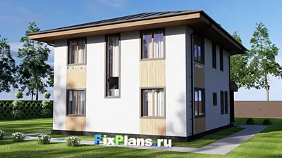 Проект двухэтажного дома 10 на 13, площадью 170 м² с 5 спальнями — фасад 2