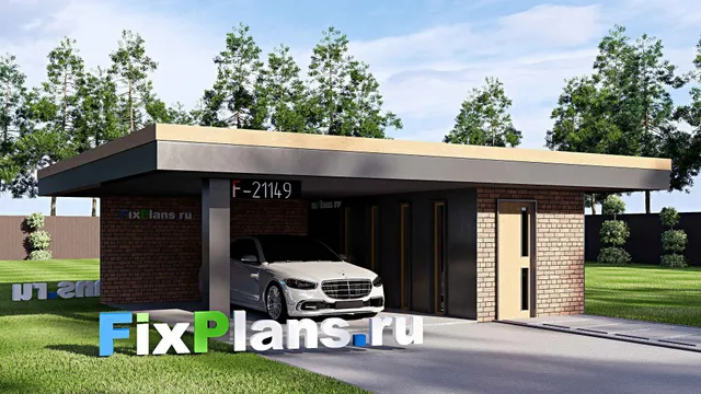 Проект гаража 7 на 8, площадью 50 м² на 1 машиноместо