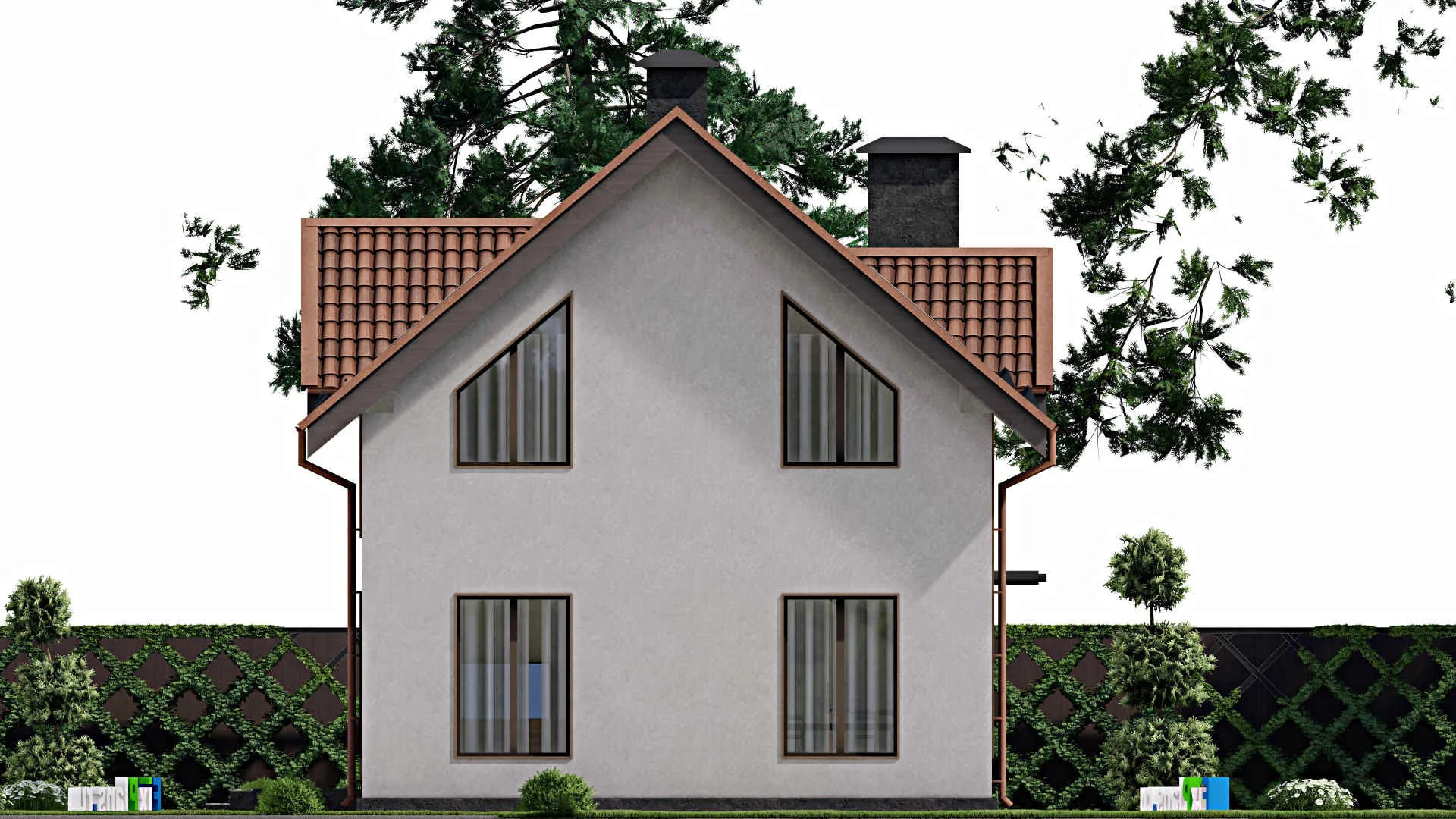 F-5318 - Проект дома с мансардой 10 на 13, площадью 150 м² с 4 спальнями