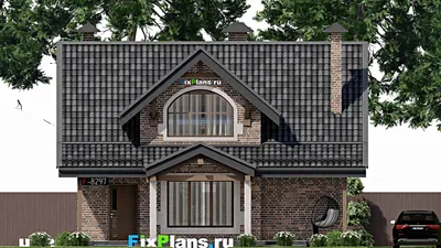 Проект бани 11 на 11, площадью 130 м² с комнатой отдыха, терассой, мансардой и санузлом — фасад 3