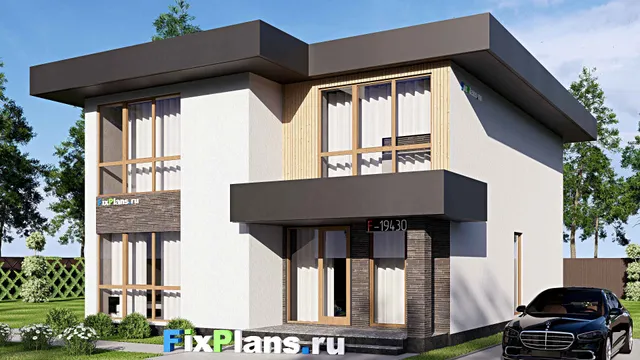 Проект двухэтажного дома 12 на 19, площадью 240 м² с террасой и 3 спальнями