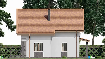 Проект дома с мансардой 10 на 14, площадью 150 м² с 4 спальнями — фасад 4