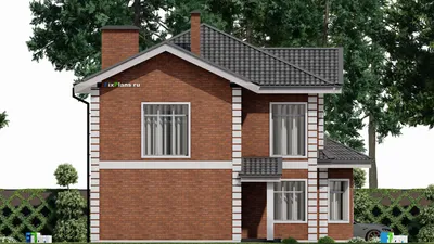 Проект двухэтажного дома 12 на 13, площадью 170 м² с 3 спальнями — фасад 4