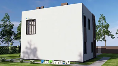 Проект двухэтажного дома 11 на 12, площадью 180 м² с балконом и 3 спальнями — фасад 2