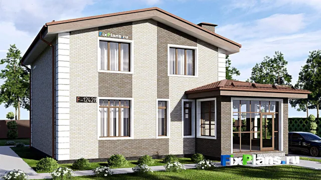 Проект дома с мансардой 13 на 15, площадью 170 м² с 5 спальнями