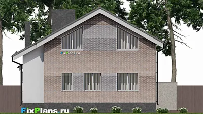 Проект дома с мансардой 11 на 13, площадью 150 м² с 4 спальнями (F-7442) — фасад 6