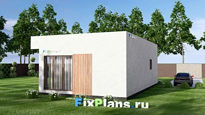 Проект бани 7 на 13, площадью 60 м² с 2 санузлами — фасад 2