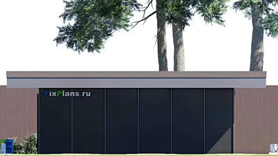 Проект гаража 7 на 12, площадью 70 м² на 2 машиноместа — фасад 5