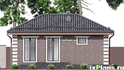 Проект бани 9 на 10, площадью 90 м² с терассой и санузлом — фасад 6