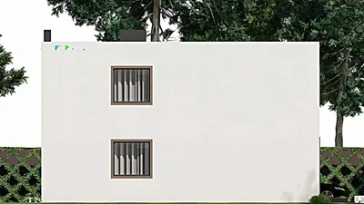 Проект двухэтажного дома 10 на 12, площадью 180 м² с 6 спальнями — фасад 4