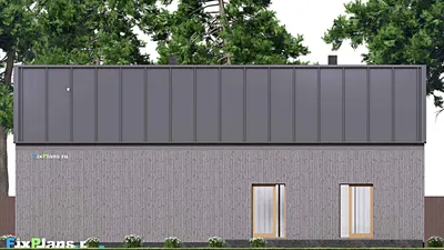 Проект дома с мансардой 13 на 19, площадью 250 м² с 3 спальнями — фасад 6