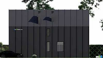 Проект дома с мансардой 9 на 15, площадью 160 м² с террасой, балконом, вторым светом и 1 спальнями — фасад 5