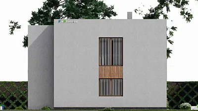 Проект двухэтажного дома 12 на 14, площадью 250 м² с террасой, балконом, баней, спортзалом и 2 спальнями — фасад 5