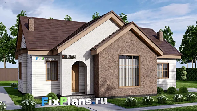 Проект одноэтажного дома 15 на 15, площадью 130 м² с террасой и 2 спальнями