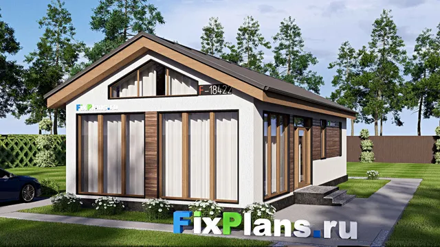 Проект бани 8 на 14, площадью 70 м² с комнатой отдыха и терассой