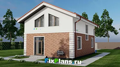 Проект дома с мансардой 9 на 15, площадью 160 м² с 3 спальнями — фасад 2