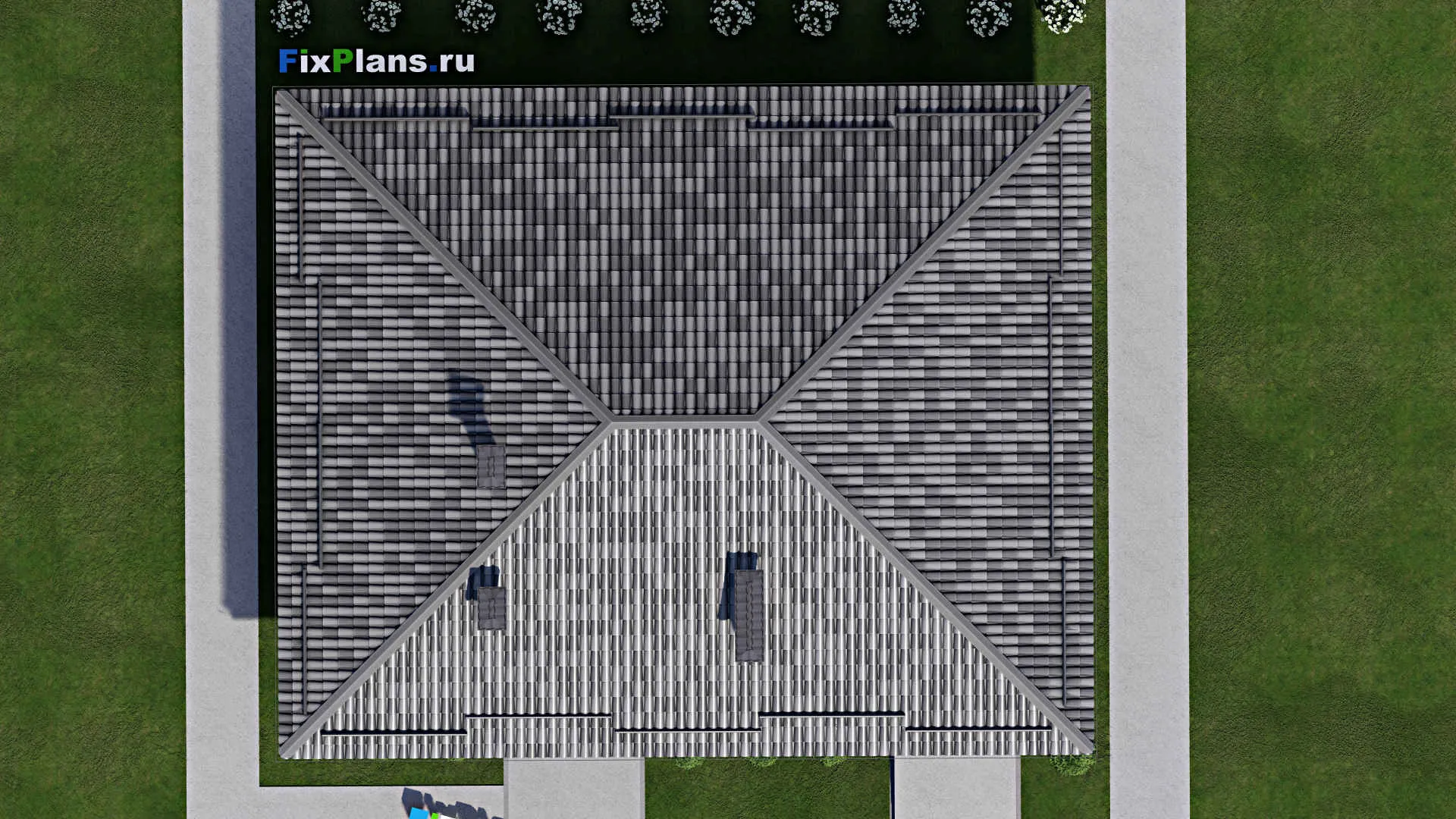 F-7820 - Проект одноэтажного дома 12 на 15, площадью 140 м² с гаражом на 1 машину и 3 спальнями