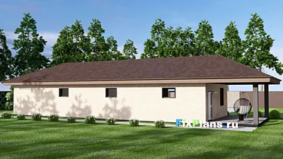 Проект гаража из газобетона 7 на 24, площадью 140 м² на 2 машиноместа — фасад 2