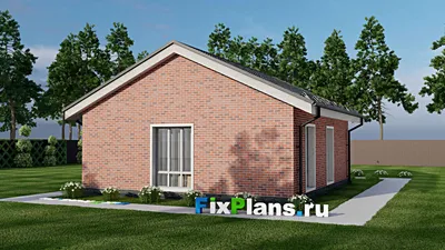 Проект одноэтажного дома 10 на 14, площадью 80 м² с 3 спальнями — фасад 2