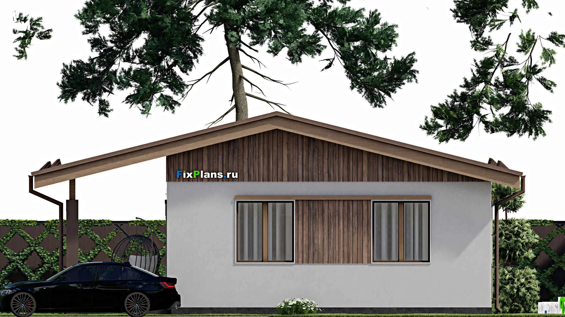 F-11942 - Проект одноэтажного дома 11 на 12, площадью 110 м² с 3 спальнями