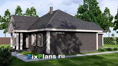 Проект одноэтажного дома 15 на 21, площадью 170 м² с 2 спальнями — фасад 2