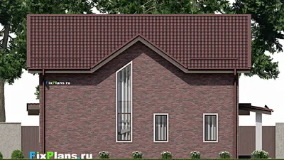 Проект дома с мансардой 10 на 13, площадью 170 м² с террасой и 4 спальнями (F-2051) — фасад 4