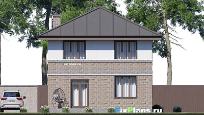 Проект двухэтажного дома 9 на 15, площадью 170 м² с террасой и 4 спальнями — фасад 6