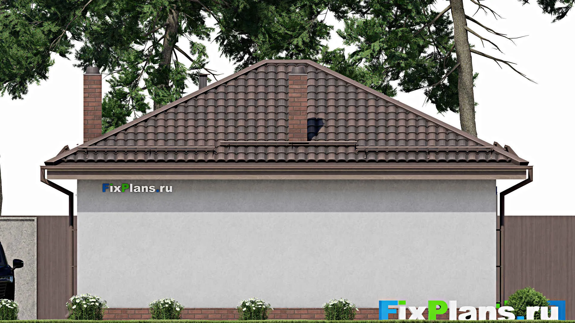 F-8000 - Проект бани 9 на 10, площадью 80 м² с комнатой отдыха, терассой и 2 санузлами