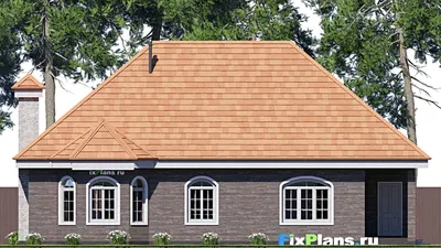 Проект дома с мансардой 14 на 16, площадью 190 м² с гаражом на 2 машины и 2 спальнями — фасад 6